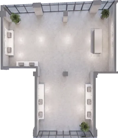Gewerbeeinheit P/L3, 200 m² - Block A, erdgeschoss