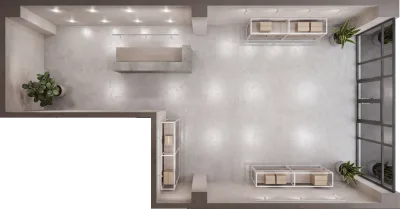 Lokal P/L1, 110 m² - Blloku C, përdhesa