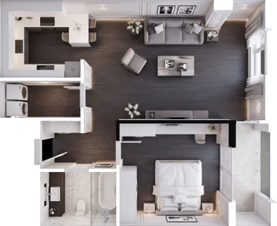 Apartament 1 dhomësh C7, 71 m² - Blloku C, kati 5